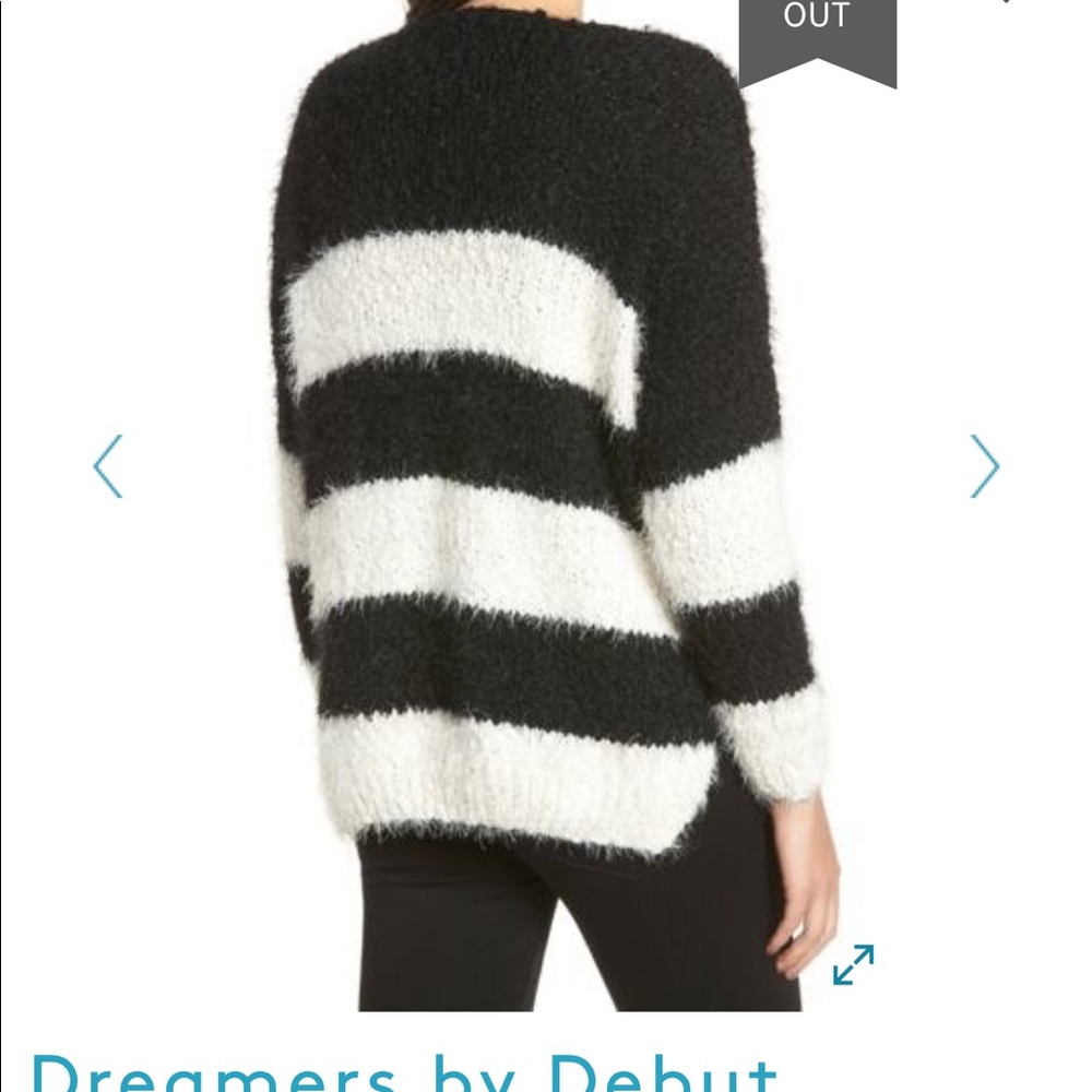 Dreamers blue/white chenille eyelash sweater